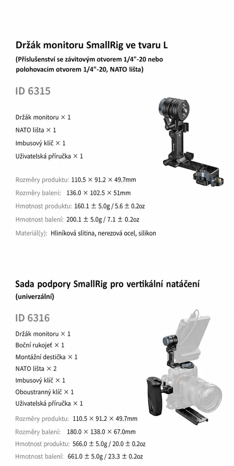 SmallRig Monitor Support for Horizontal & Vertical Shooting 6313 ? ?esk? infografika 10