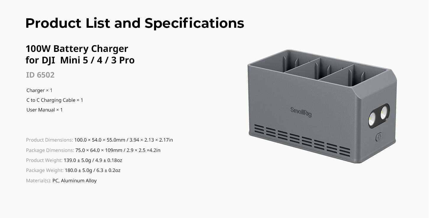SmallRig 6502 charging hub infographic 8