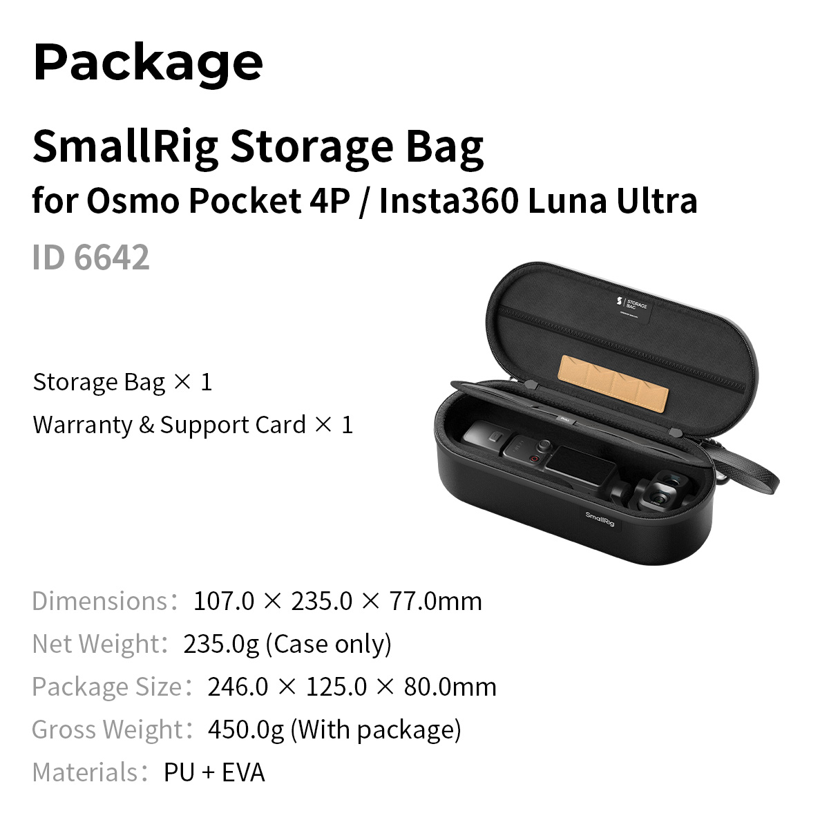 SmallRig 6642 storage bag infographic 8