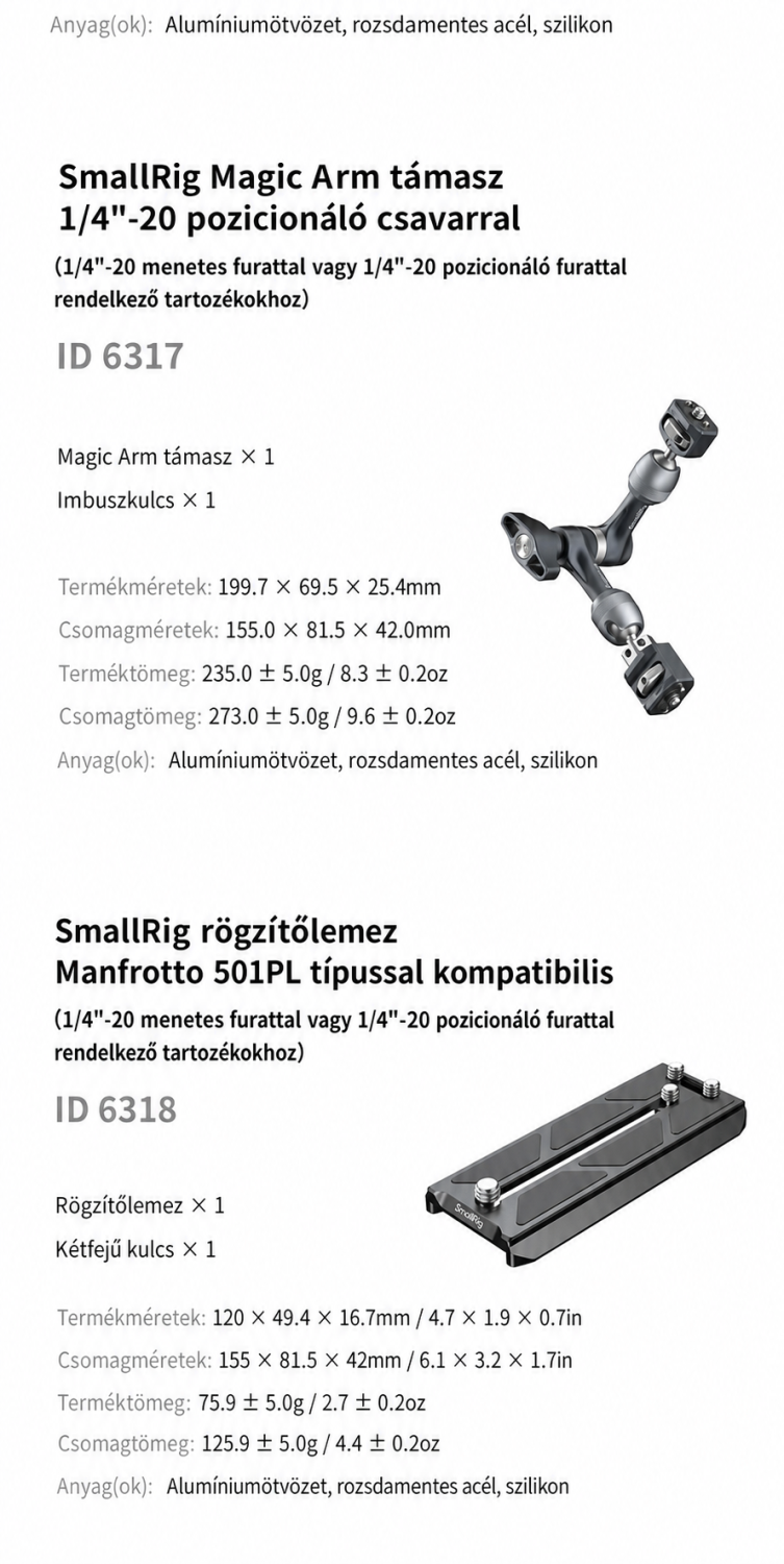SmallRig L-shaped Monitor Support 6315 – magyar infografika 11
