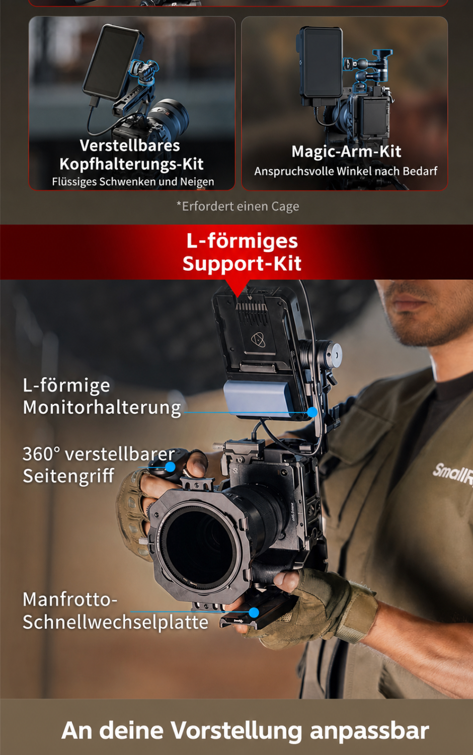 SmallRig L-shaped Monitor Support 6315 – deutsche Infografik 2