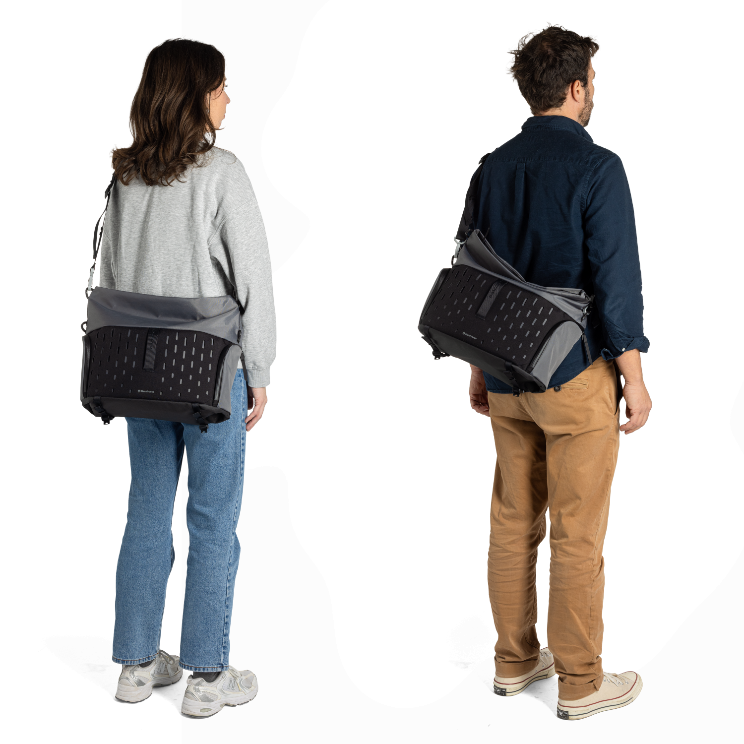 Dvě polohy nošení tašky Manfrotto UNCOVER Messenger 12L