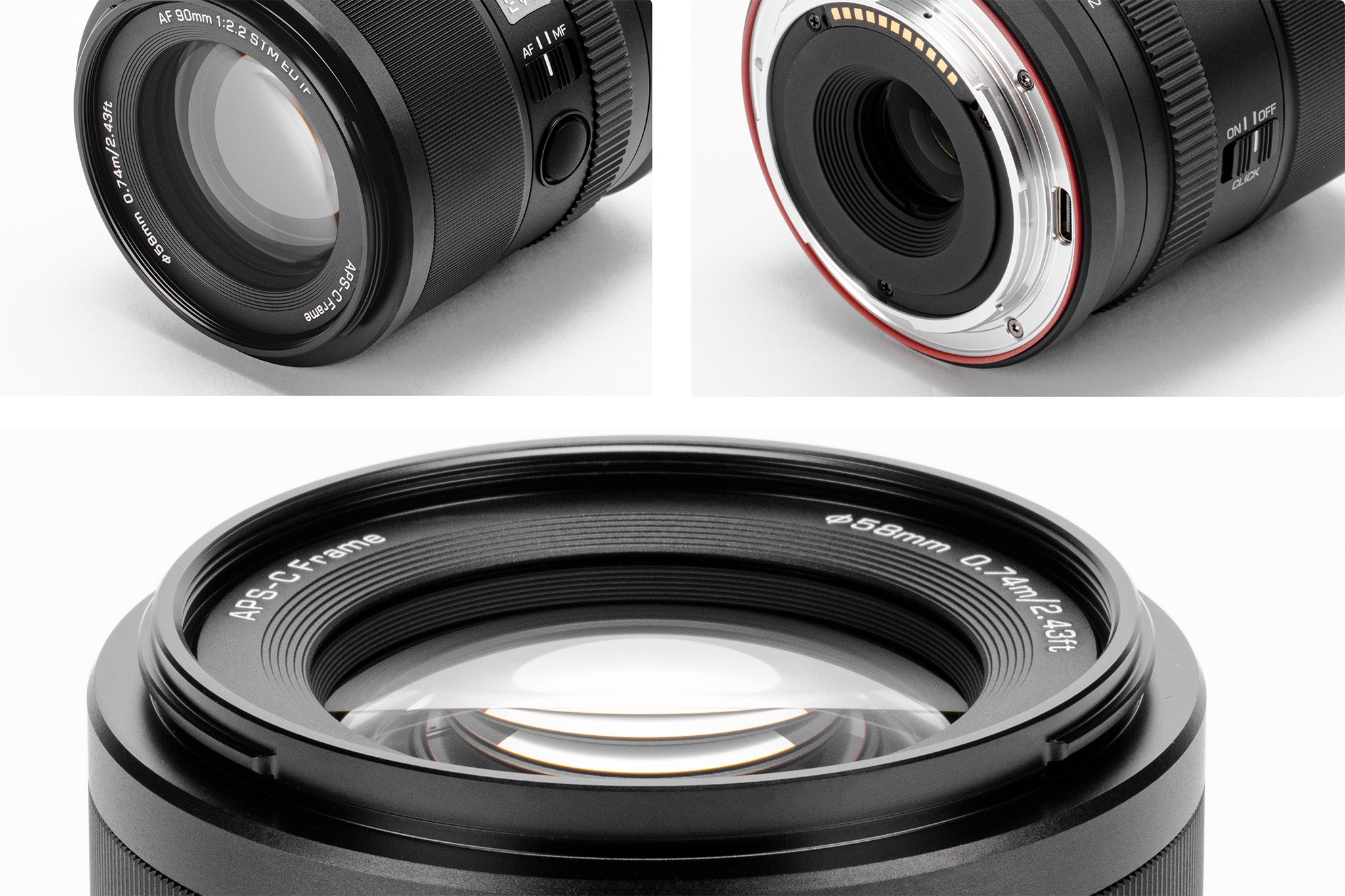 Optický detail objektivu Viltrox AF 90 mm F2.2 Z