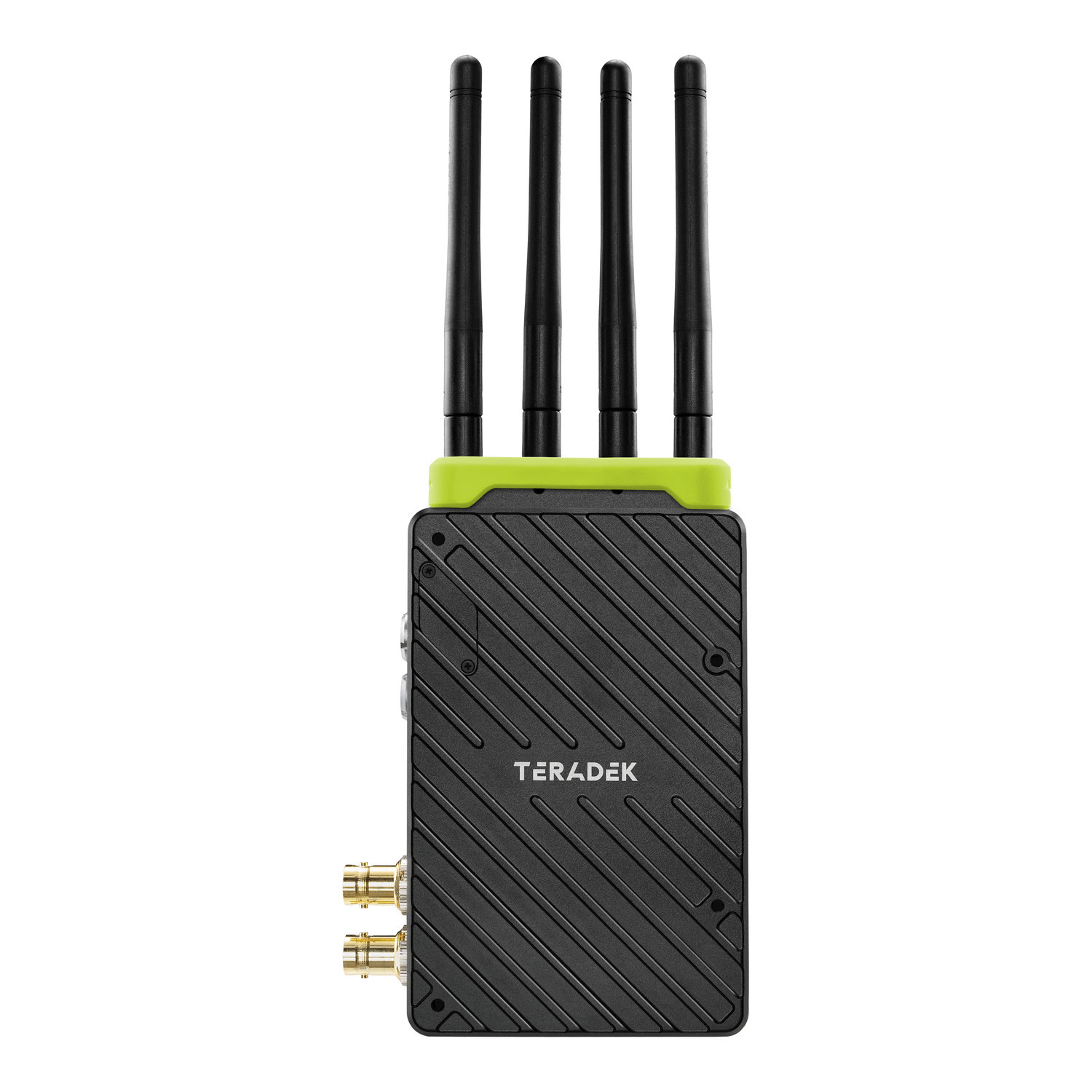 Pásek Teradek 11-0998 v barvě 389C Green nasazený na vysílači Bolt 6 XT TX