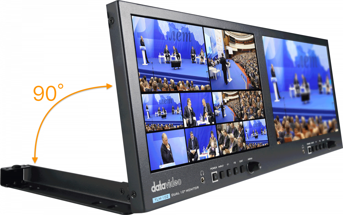 Nastavenie uhla monitora Datavideo TLM-102 až o 90 stupňov