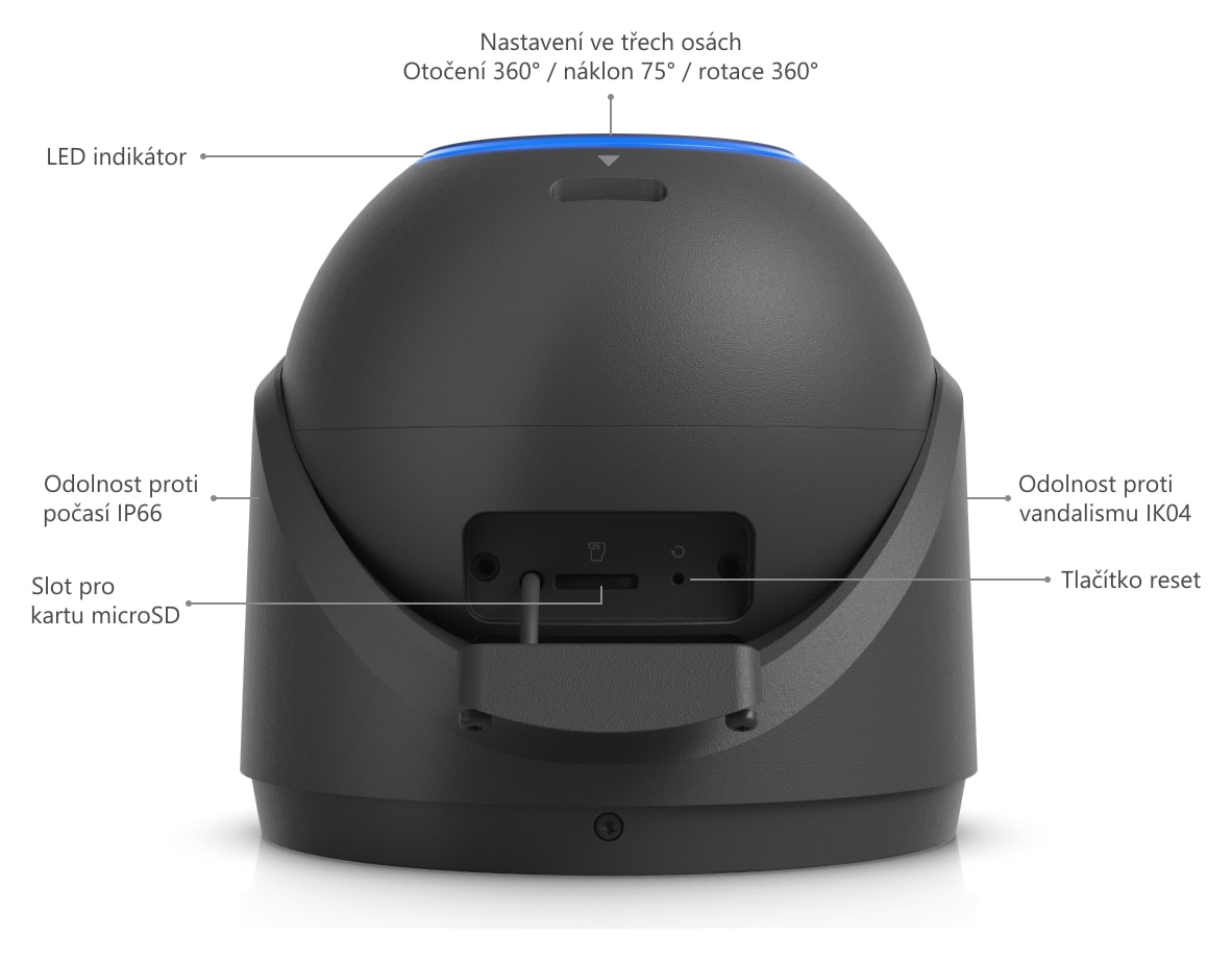 Ubiquiti UniFi Protect G6 Pro Turret, černá – Popis kamery