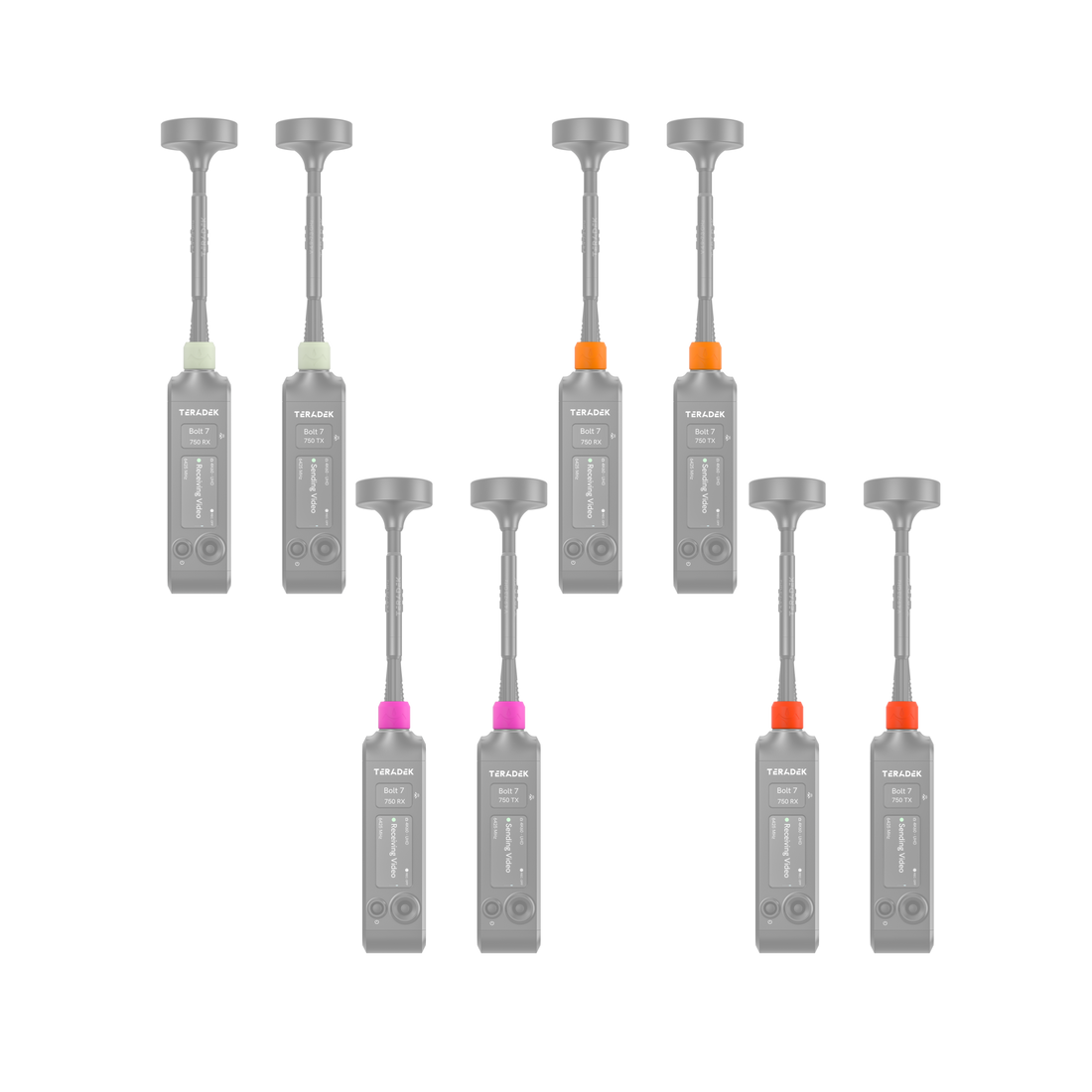 Barevný kroužek Color Pack 3 nasazený na zařízení Teradek Bolt 7