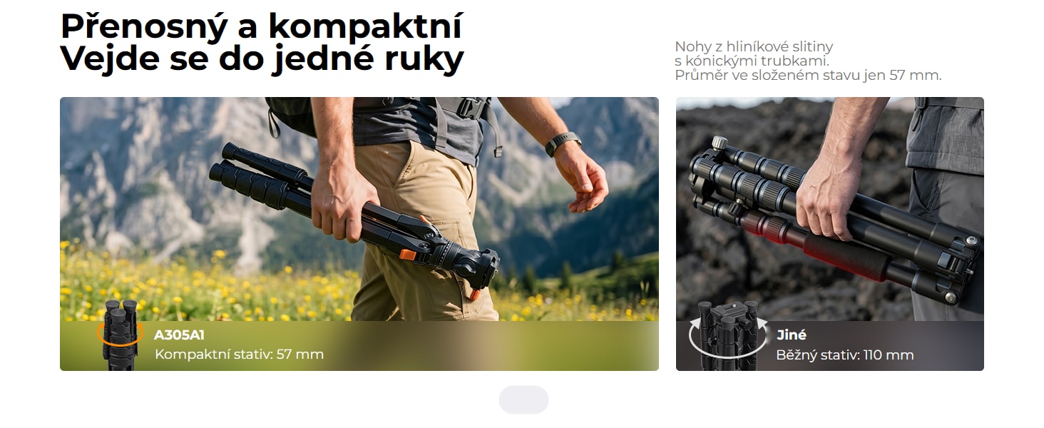 K&F Concept A305A1+FH-04 – hliníkový videostativ 162 cm s fluidní hlavou