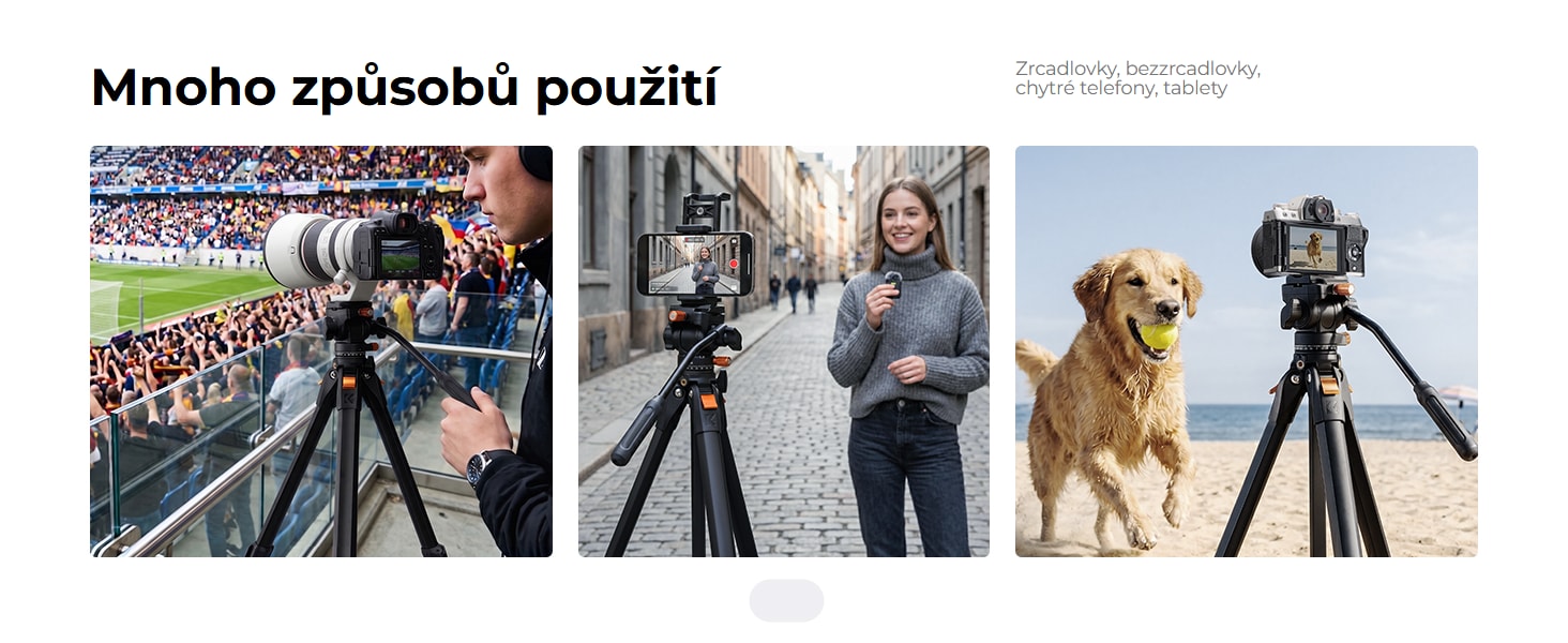 K&F Concept A305A1+FH-04 – hliníkový videostativ 162 cm s fluidní hlavou
