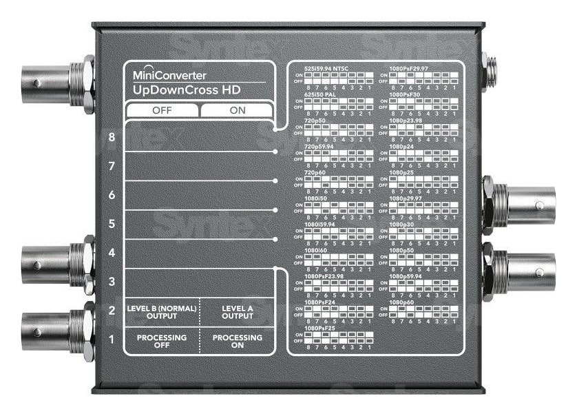 Mini Converter UpDownCross HD – Nastavení minipřepínači