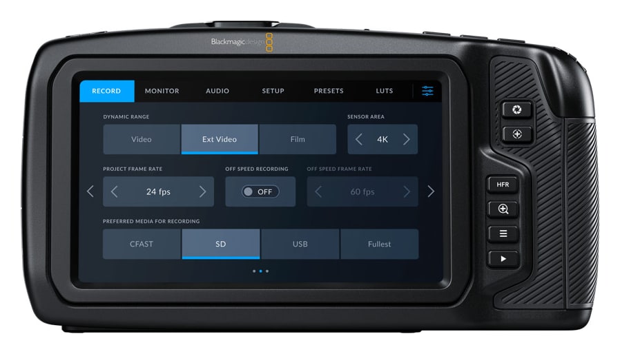 Blackmagic Pocket Cinema Camera 4K – 5″ dotykový displej a Blackmagic OS