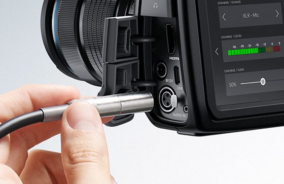 Blackmagic Pocket Cinema Camera 4K – Mini XLR s fantomovým napájením
