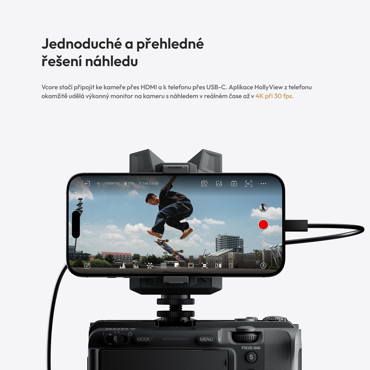 Hollyland Vcore – Monitor na kameře přes USB-C