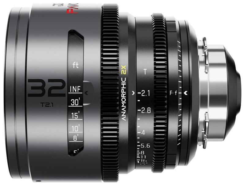 DZOFILM Pavo 32 mm T2,1 anamorfní 2× – Neutral, PL/EF, stopová stupnice