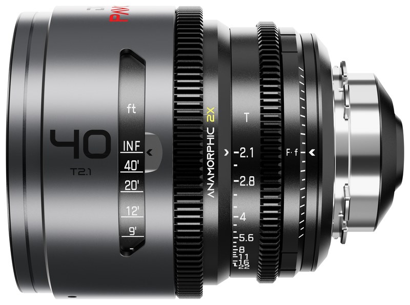 DZOFILM Pavo 40 mm T2,1 anamorfní 2× – Neutral, PL/EF, stopová stupnice