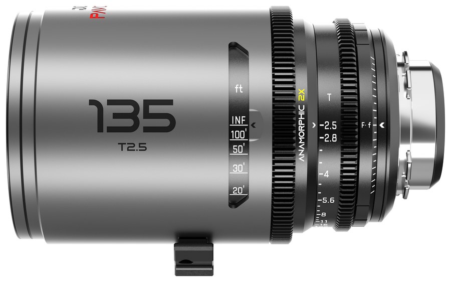 DZOFILM Pavo 135 mm T2,5 anamorfní 2× – Neutral, PL/EF, stopová stupnice – Bajonet PL