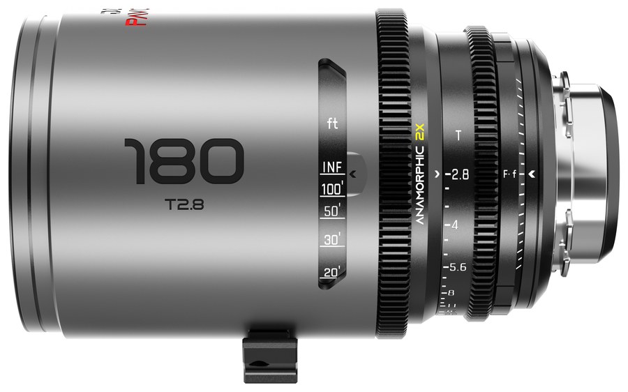 DZOFILM Pavo 180 mm T2,8 anamorfní 2× – Neutral, PL/EF, stopová stupnice – Bajonet PL