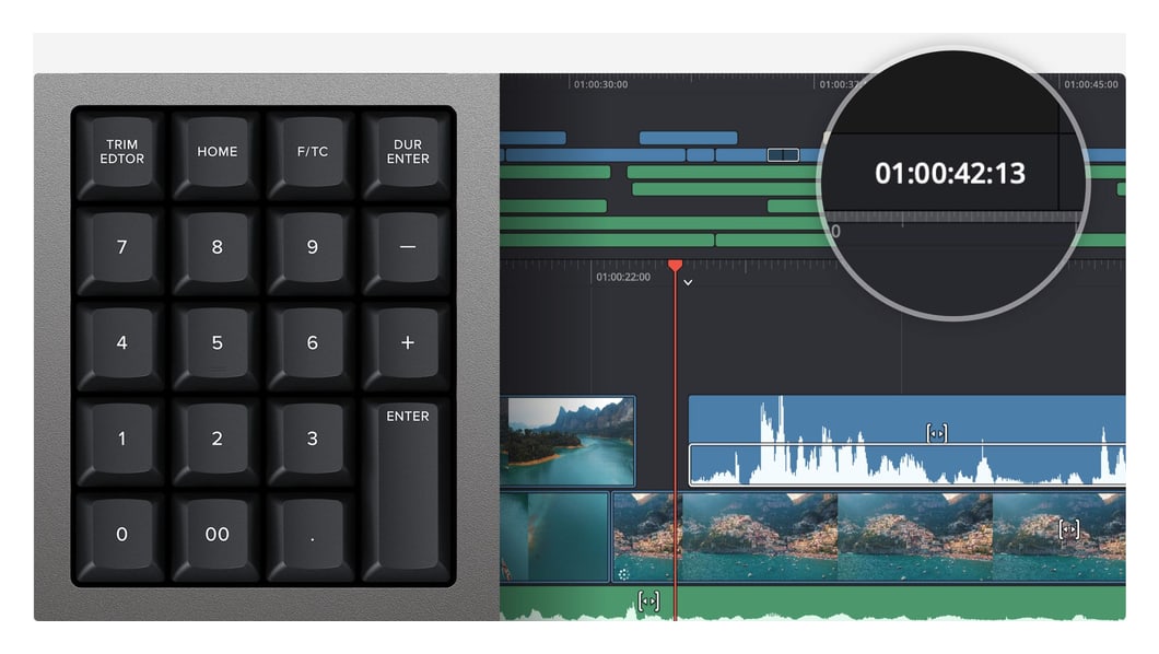 DaVinci Resolve Editor Keyboard – Blok pro zadávání timecodu