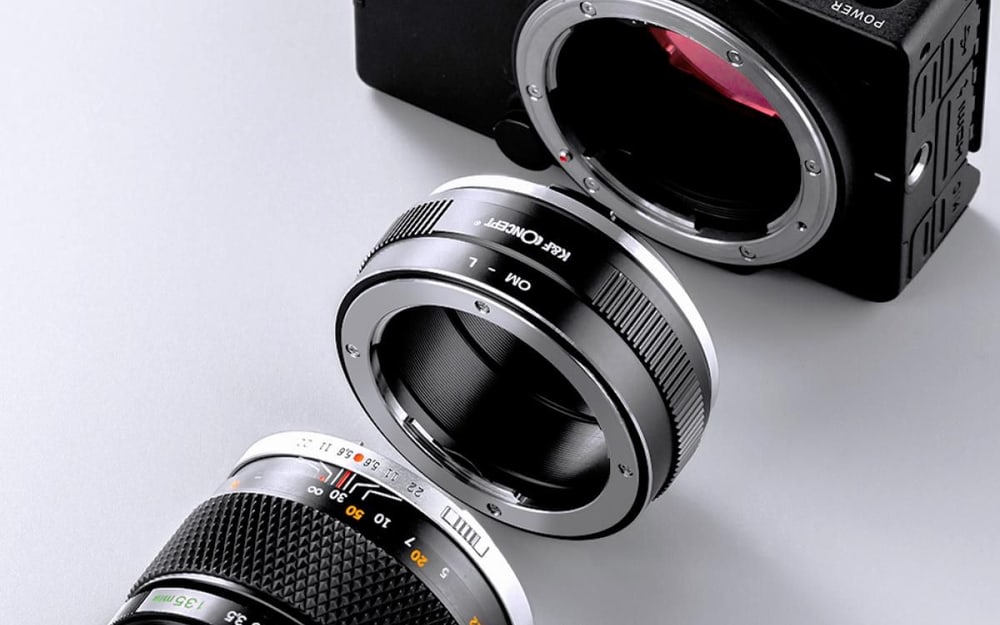 Objektivy Olympus OM na těle L-Mount