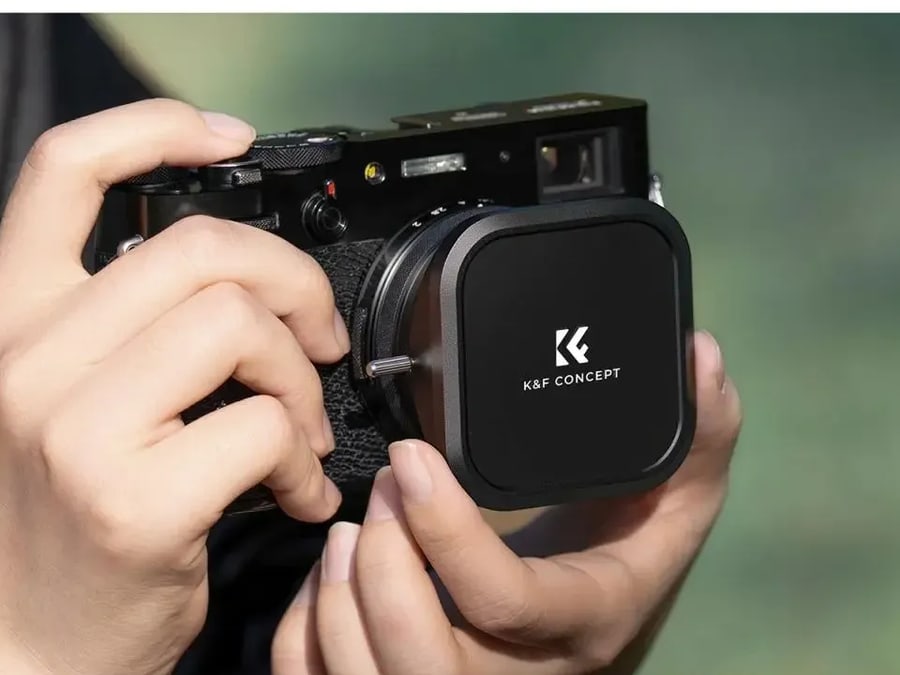 K&F Concept sada UV filtru, sluneční clony a krytky pro Fujifilm X100, černá