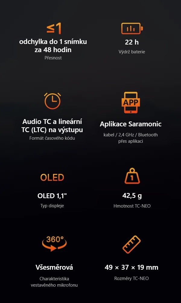 Specifikace Saramonic TC-NEO