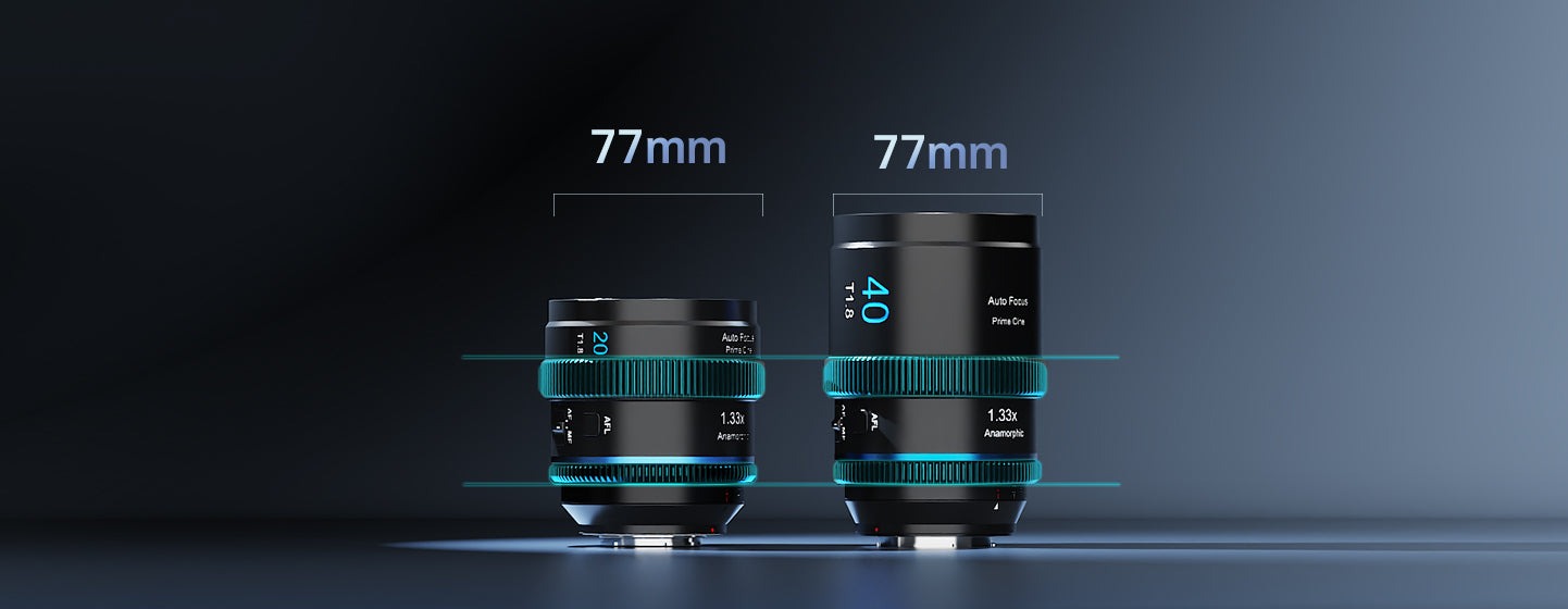 Sirui 40 mm T1,8 1,33× S35 AF anamorfní (Nikon Z, neutrální odlesk) – Dvě ohniska, jedna geometrie
