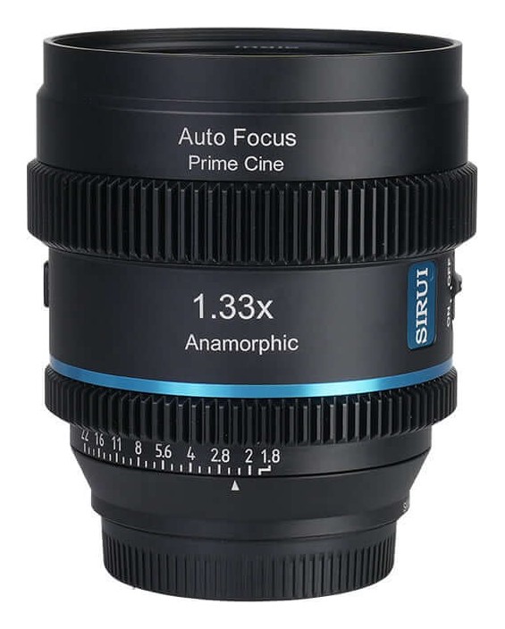 Sirui 20 mm T1,8 1,33× S35 AF anamorfní (Nikon Z, modrý odlesk)