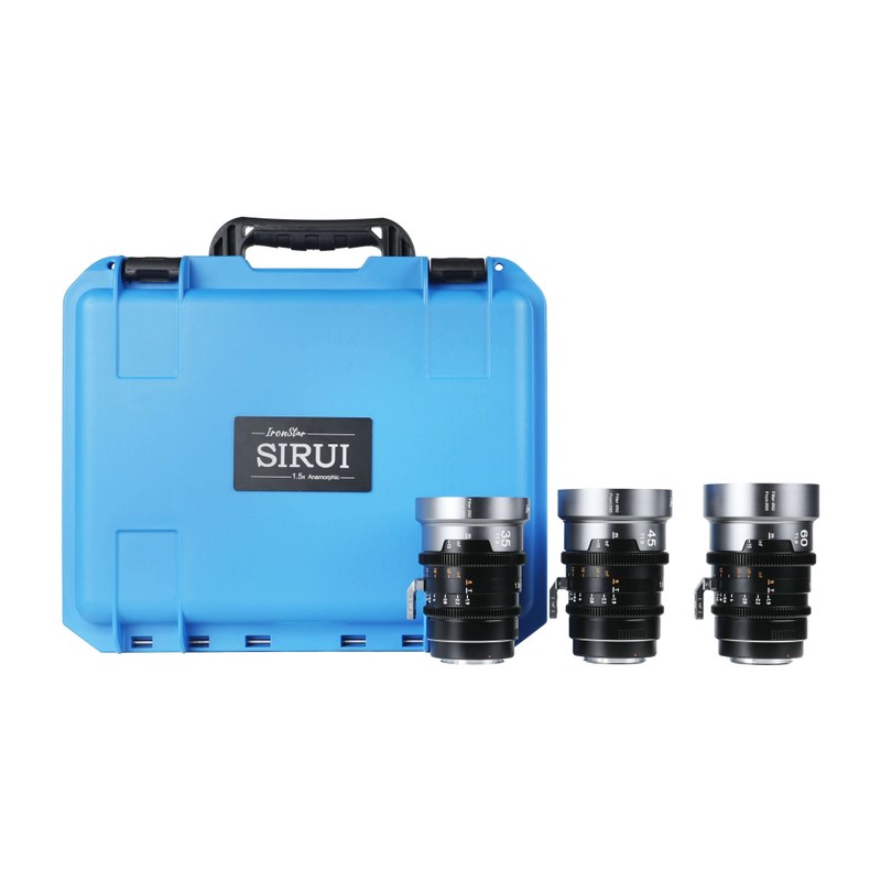 Sirui IronStar sada 3 anamorfních objektivů 35/45/60 mm T1,9 1,5× (modrý odlesk)