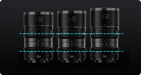 Sirui Saturn V2 50 mm T2,9 1,6× FF anamorfní objektiv (Sony E) – Ozubení ve stejné poloze