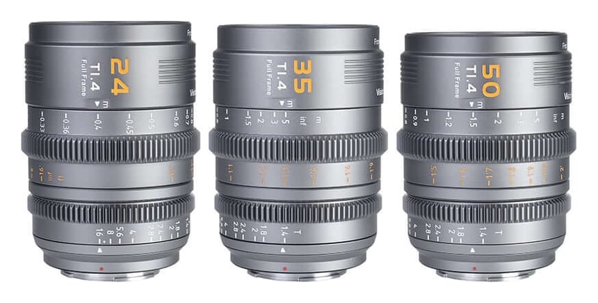 Sirui Vision Prime sada 24/35/50mm T1,4 FF cine, šedá