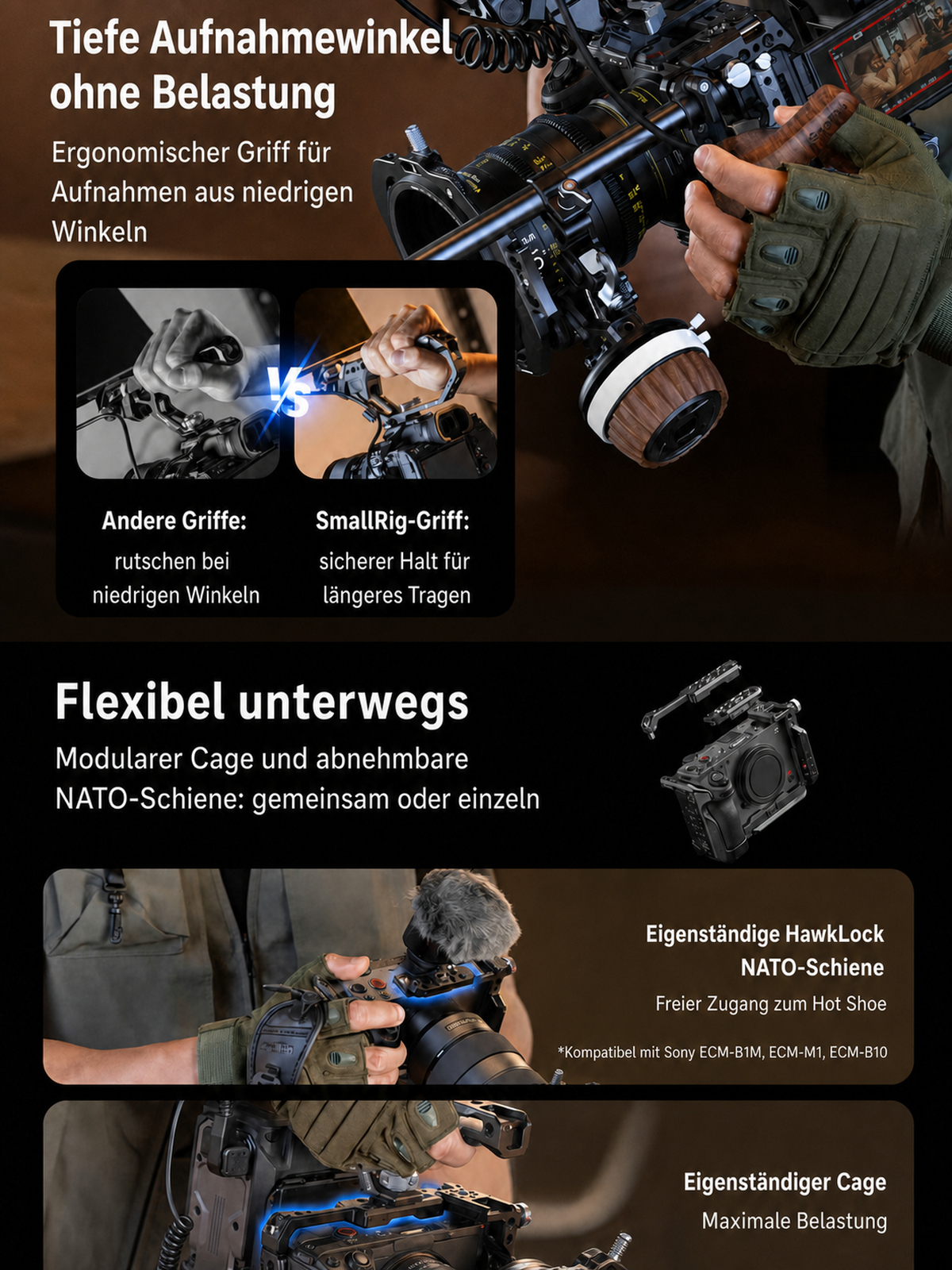 SmallRig Sony FX5 Cage-Kit – deutsche Infografik 05