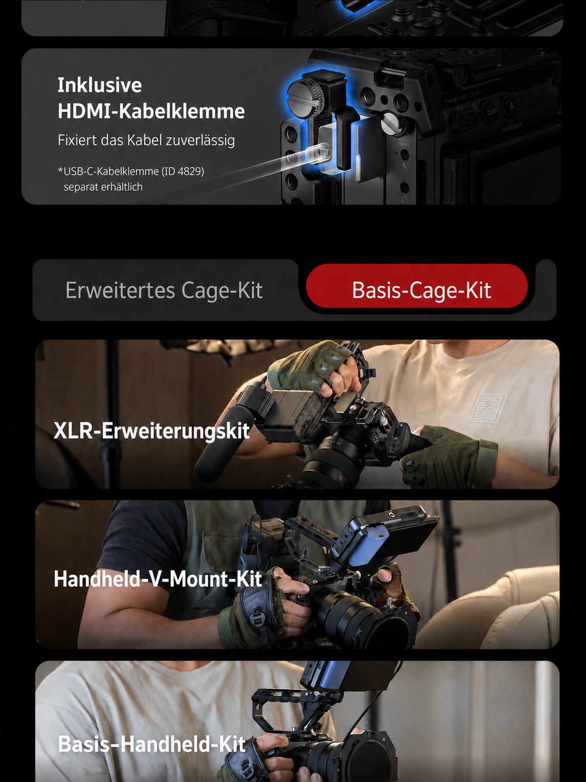SmallRig Sony FX5 Cage-Kit – deutsche Infografik 09