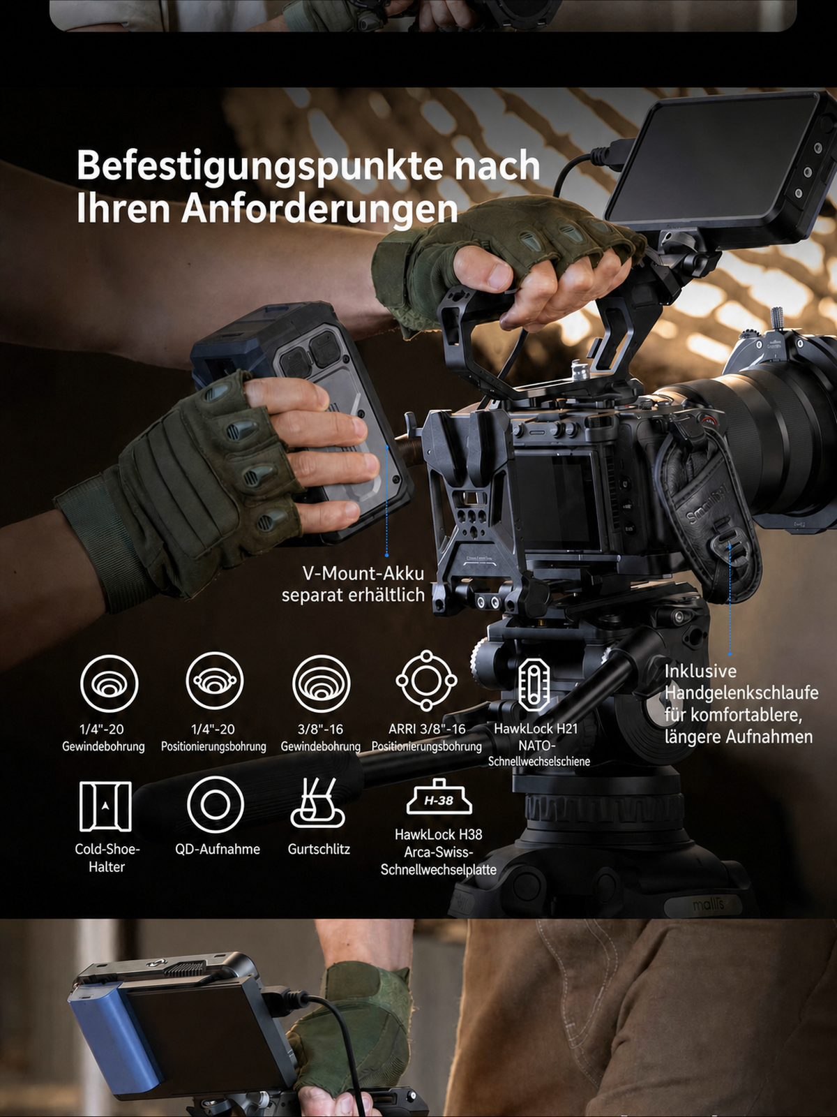 SmallRig Sony FX5 Cage-Kit – deutsche Infografik 10