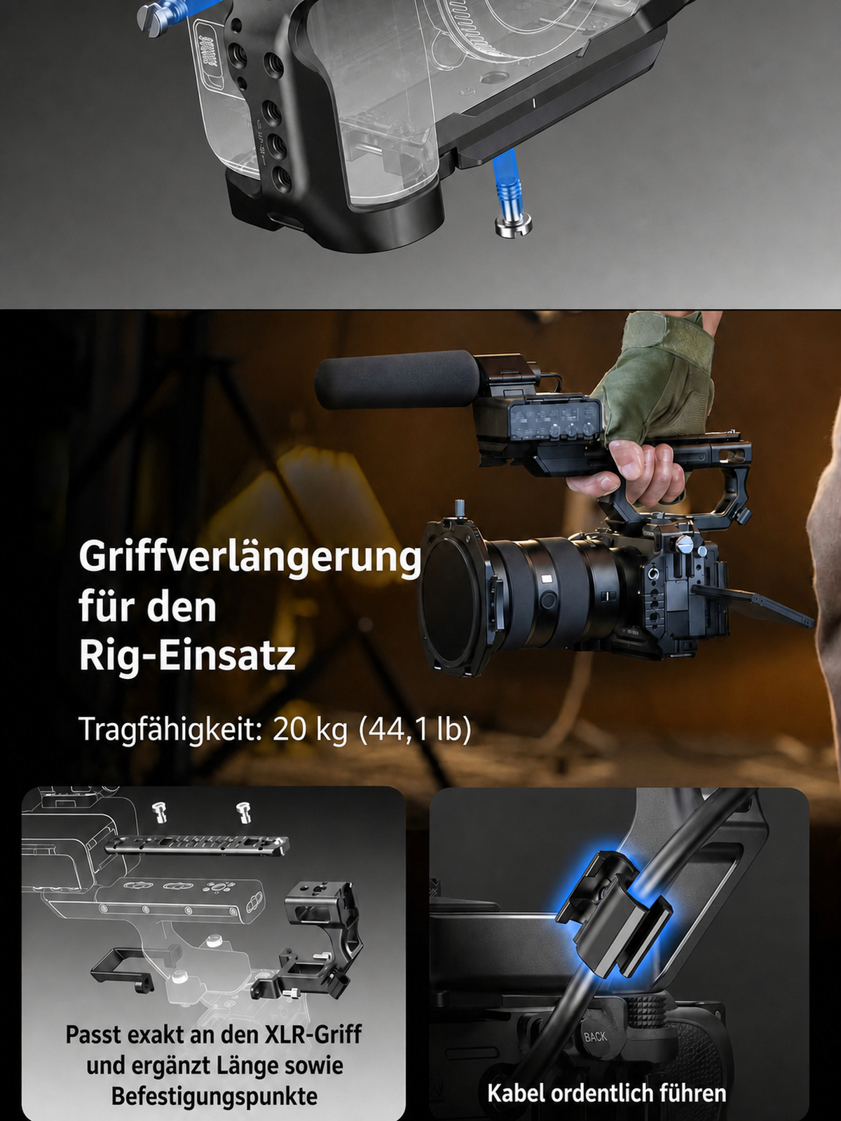 SmallRig Sony FX5 Cage-Kit – deutsche Infografik 12