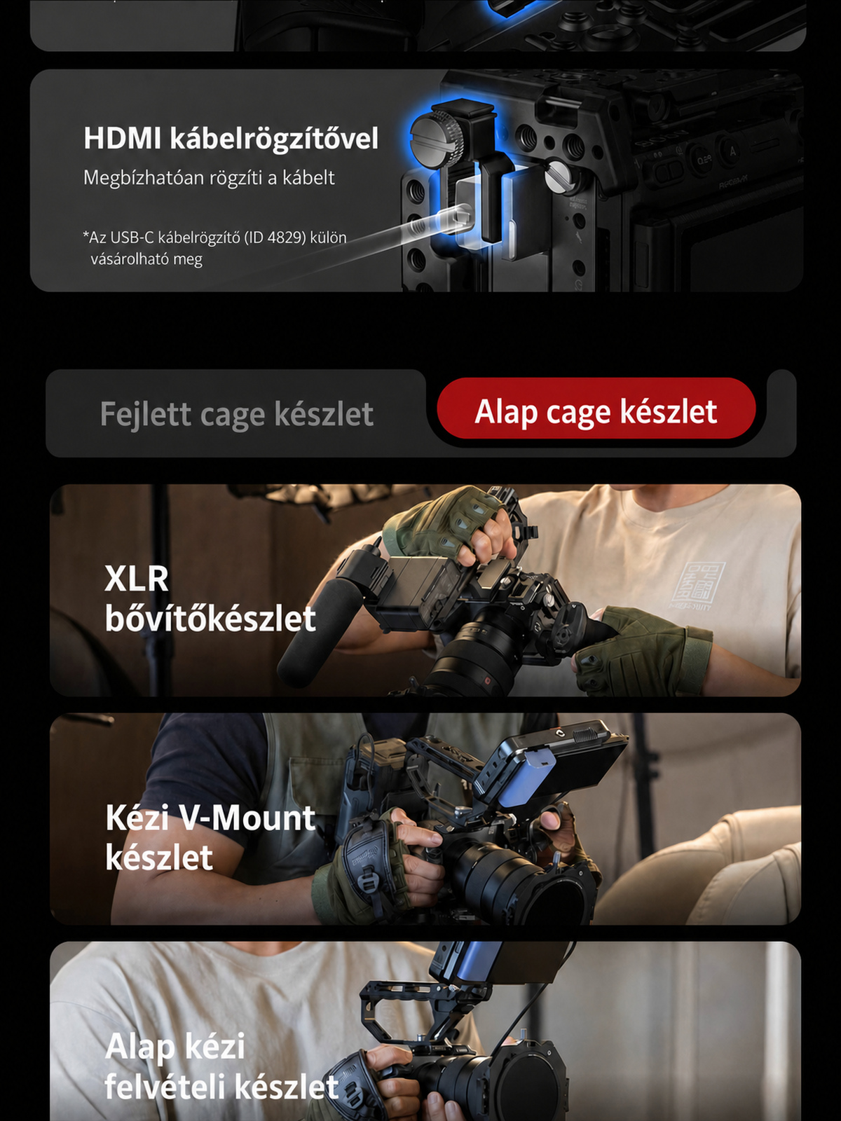SmallRig Sony FX5 cage kit – magyar infografika 9