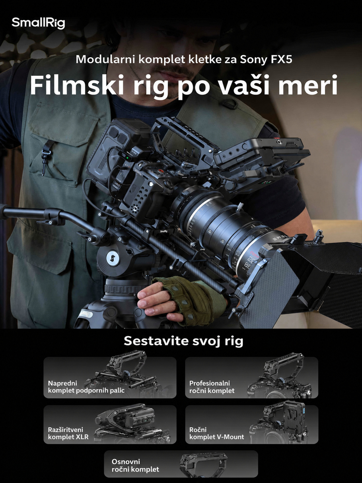 SmallRig Sony FX5 komplet kletke – slovenska infografika 01