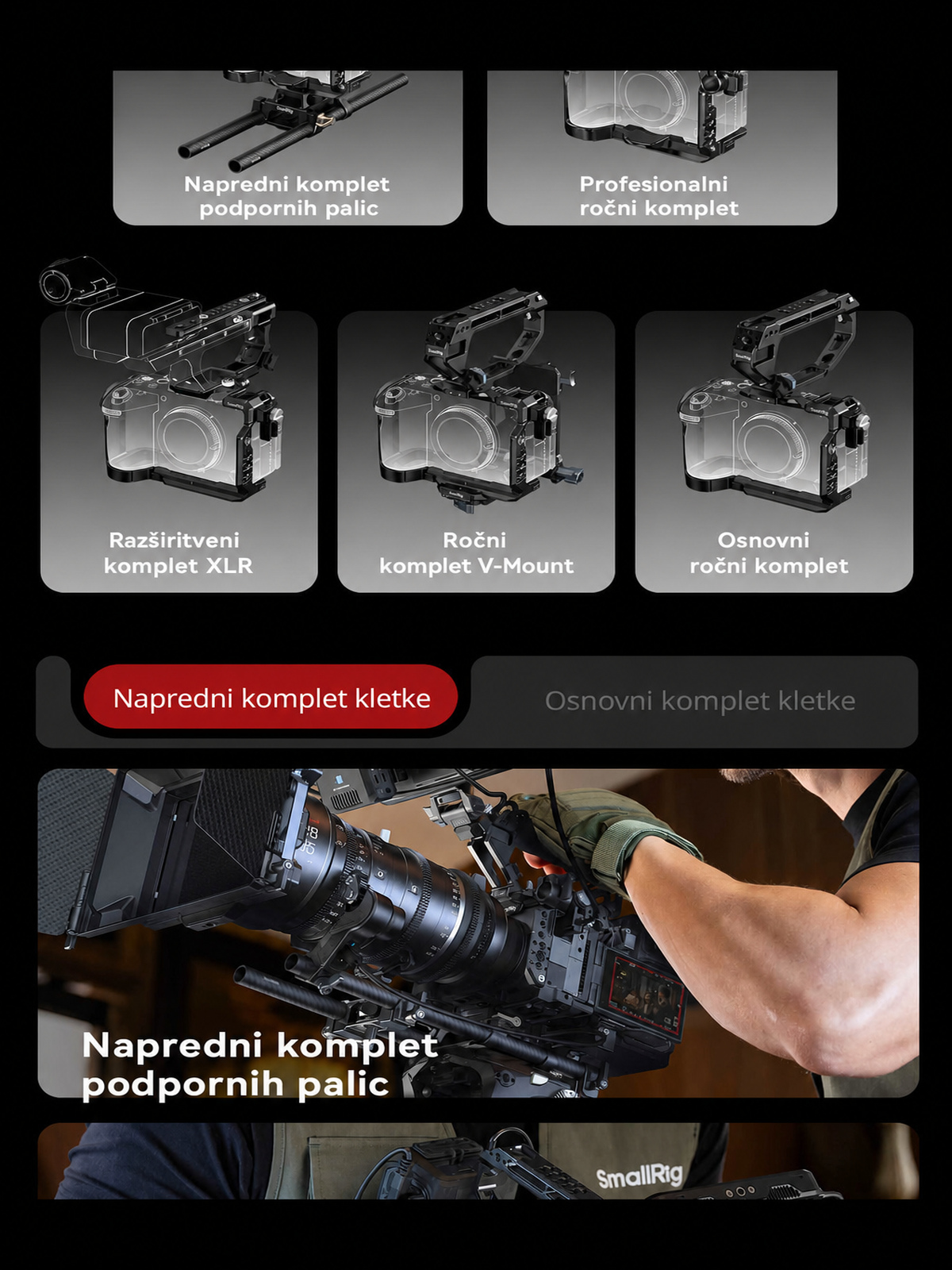 SmallRig Sony FX5 komplet kletke – slovenska infografika 02