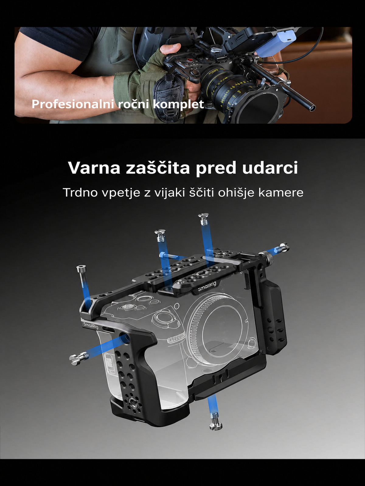 SmallRig Sony FX5 komplet kletke – slovenska infografika 03