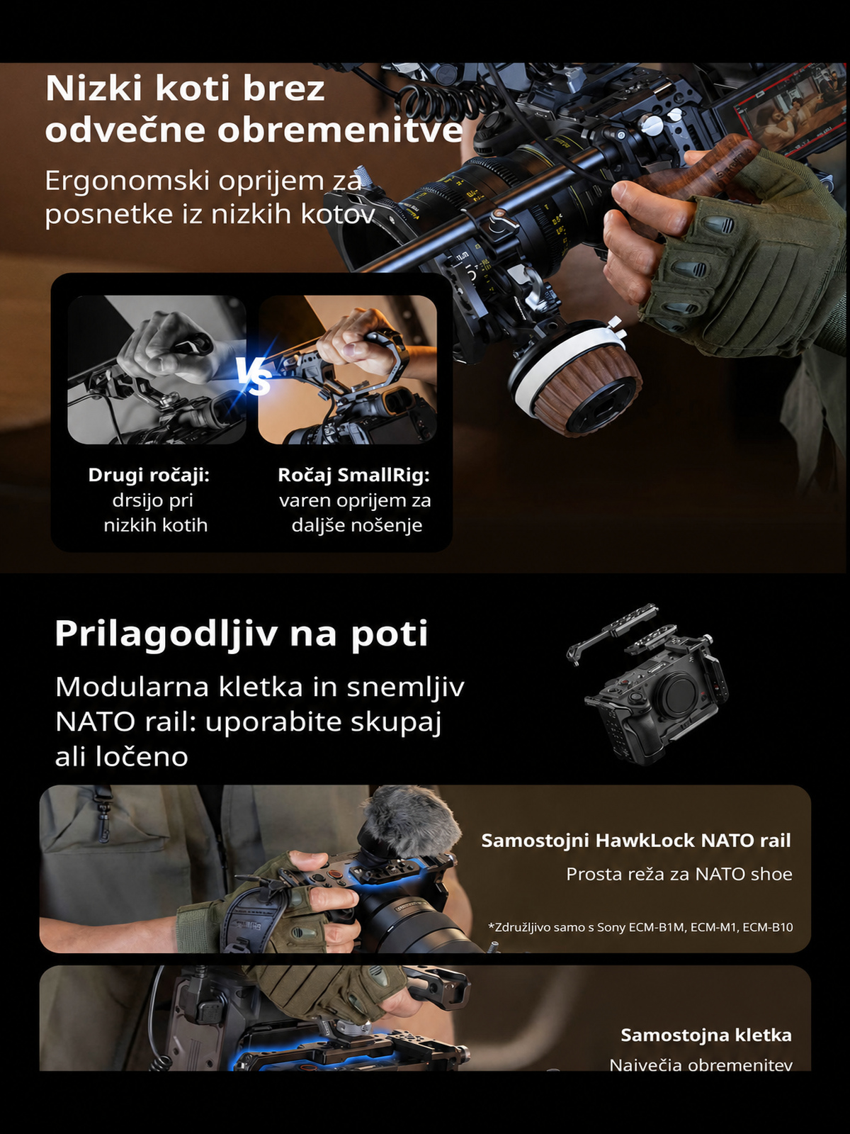 SmallRig Sony FX5 komplet kletke – slovenska infografika 05