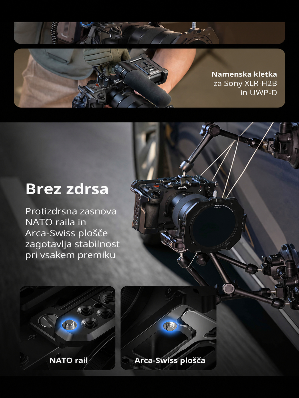 SmallRig Sony FX5 komplet kletke – slovenska infografika 06
