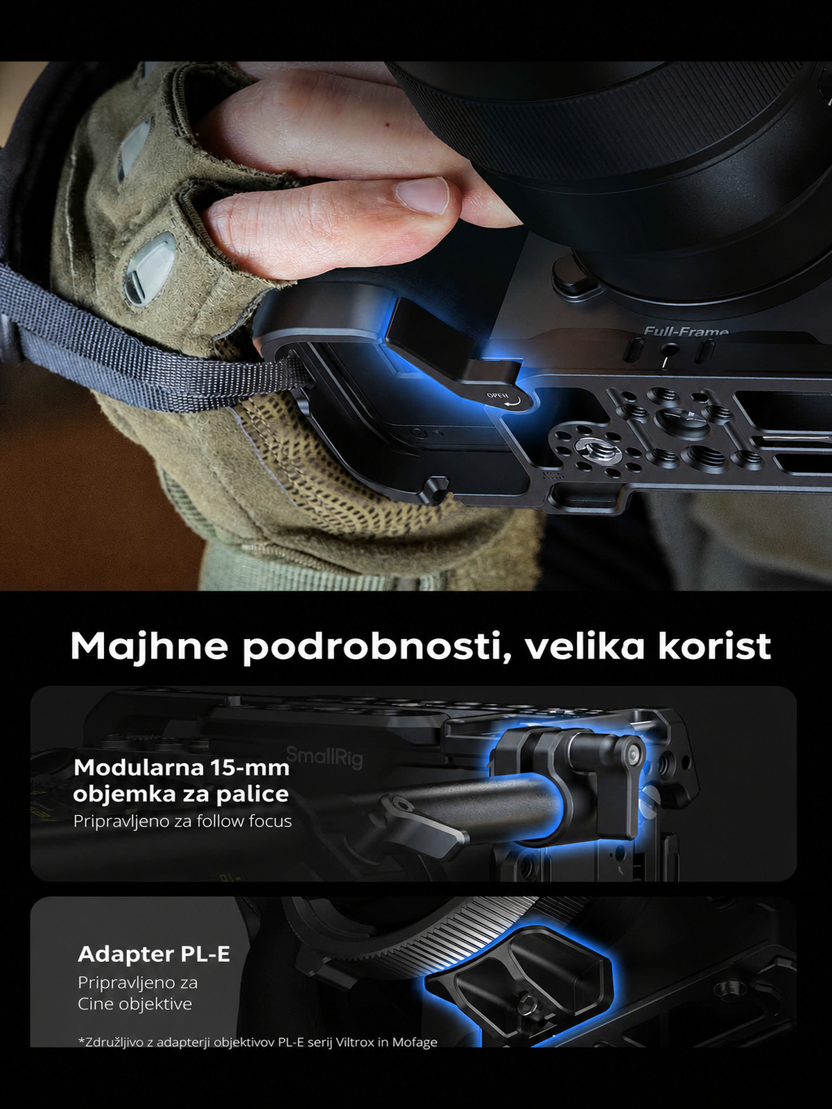 SmallRig Sony FX5 komplet kletke – slovenska infografika 08