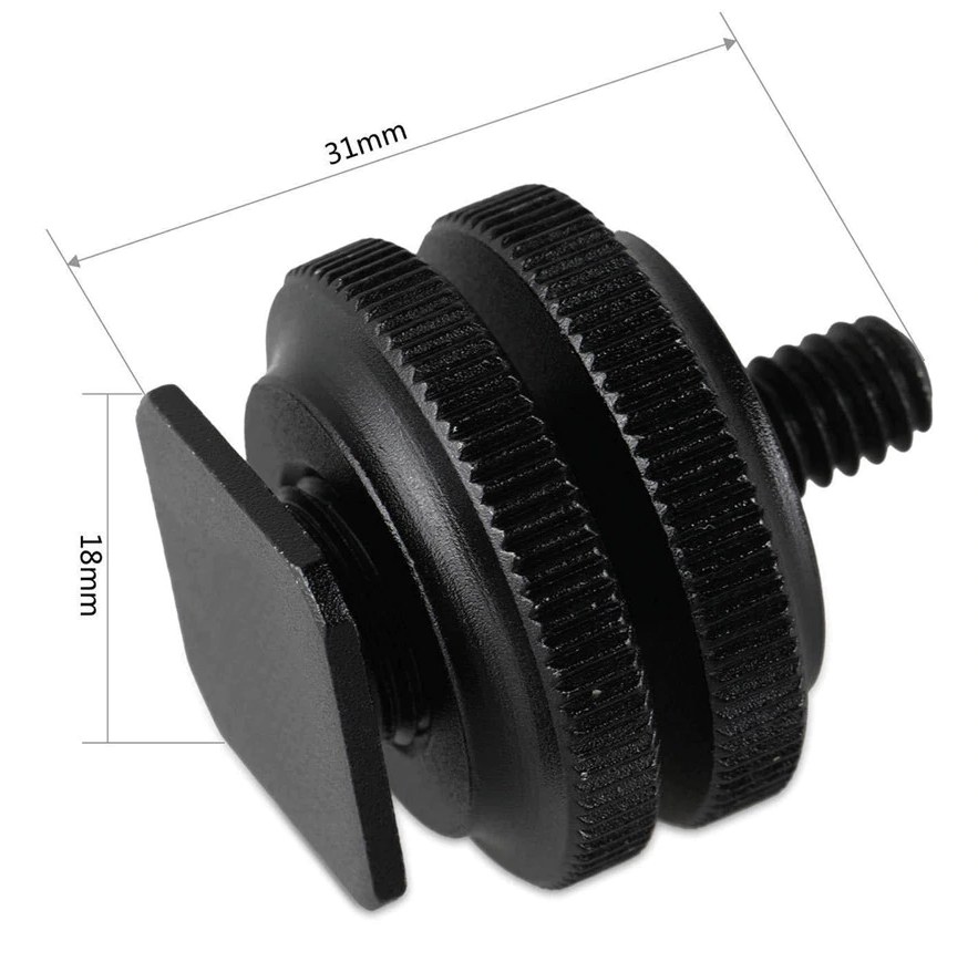 Adaptér Cold Shoe se závitem 3/8″ na 1/4″ (balení 2 ks)