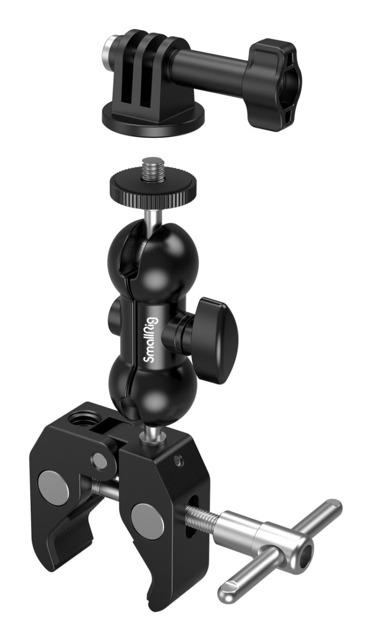 Multi-function Double BallHead with Clamp & 1/4″ Screw 1138