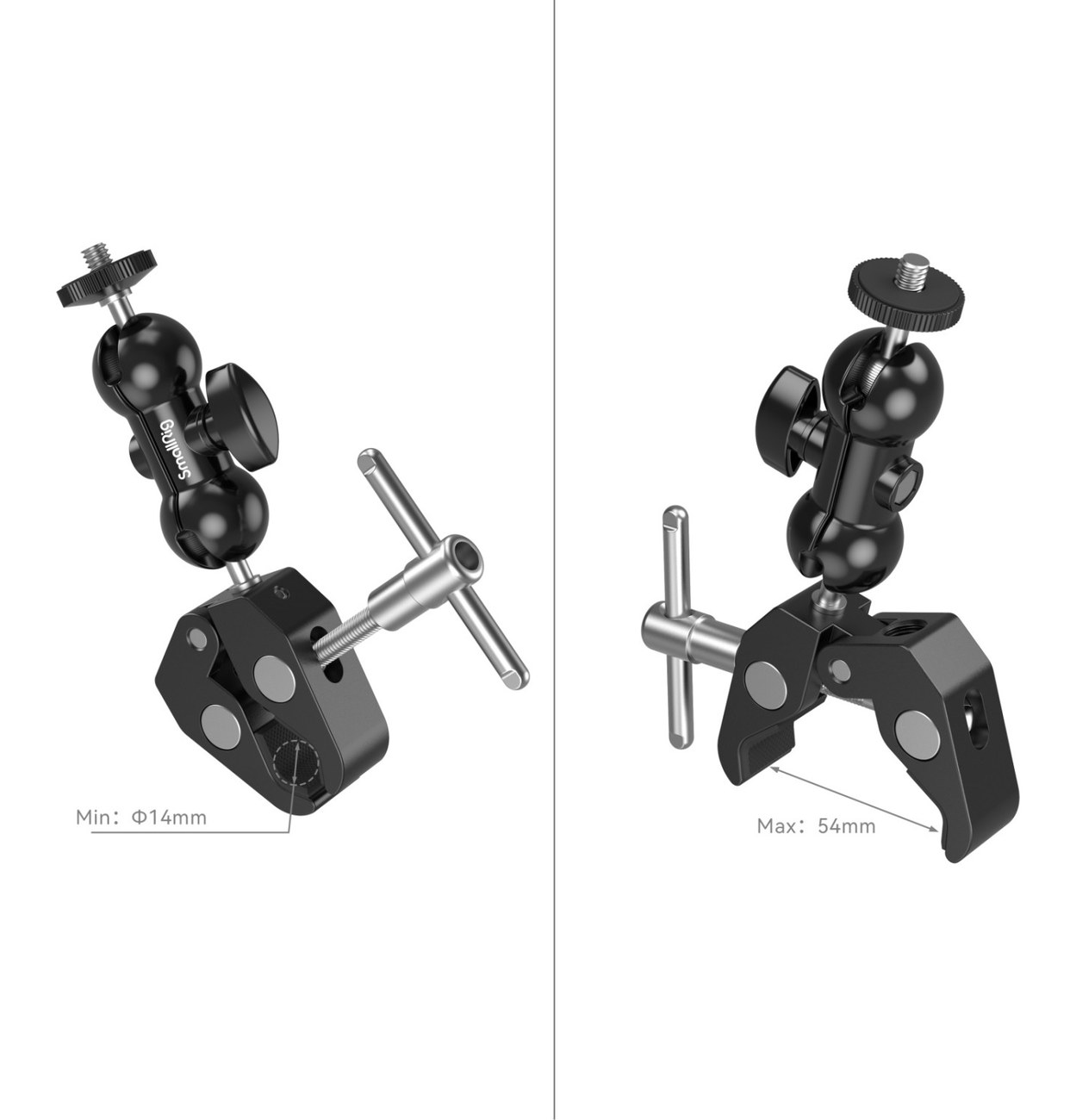 Multi-function Double BallHead with Clamp & 1/4″ Screw 1138