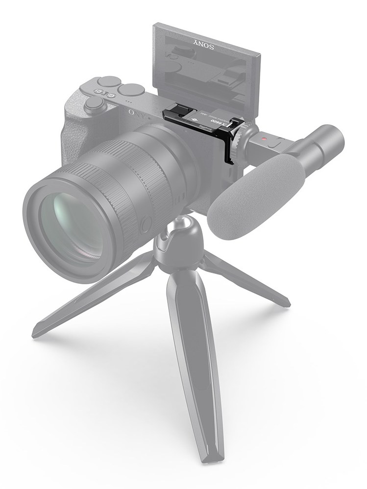Left-Side Shoe Mount Relocation Plate for Sony a6600 Camera