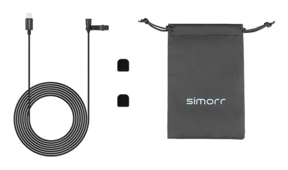 Simorr Wave L3 Lavalier mikrofon pro zařízení Lightning (černý)