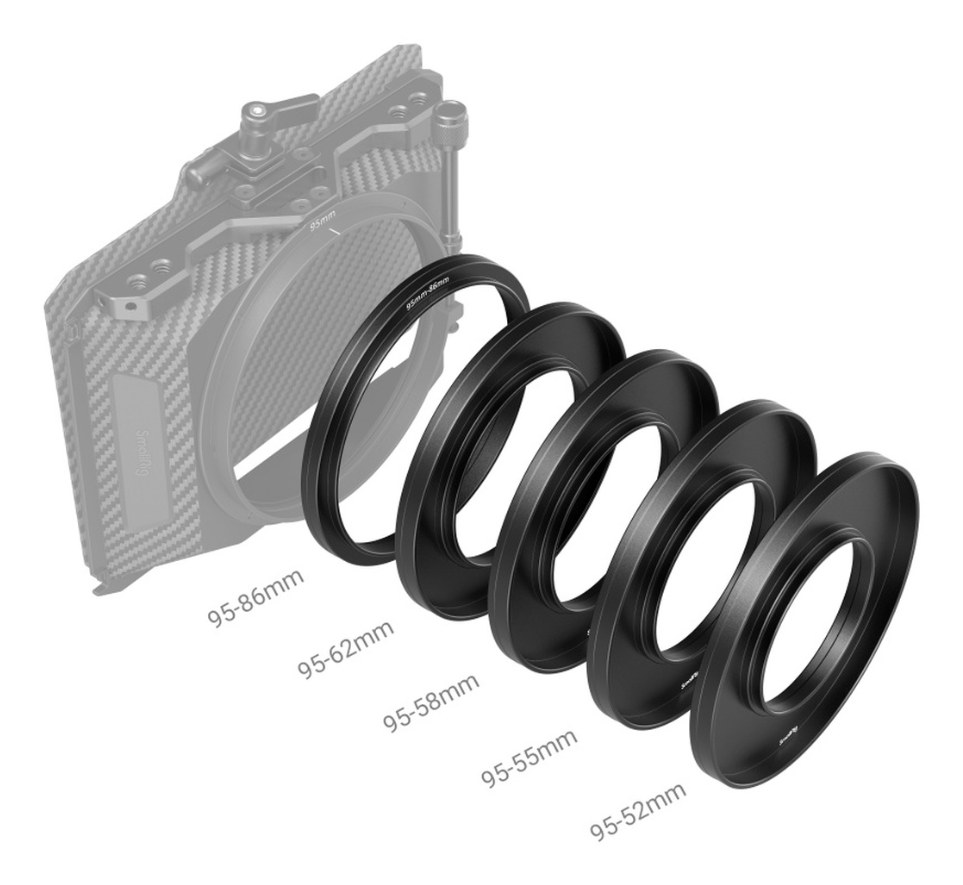 Matte Box Adapter Ring Kit for Mini Matte Box (52/55/58/62/86-95mm)