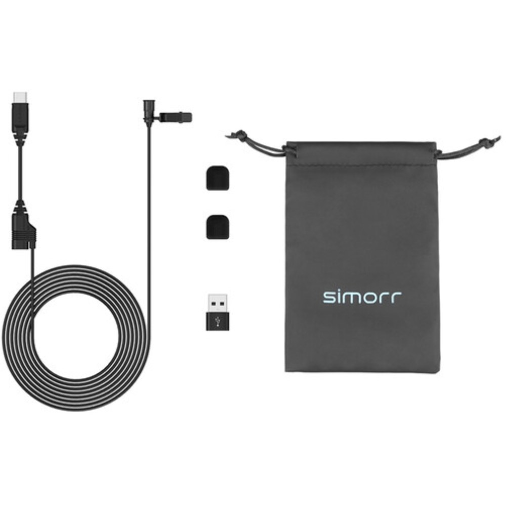 Simorr Wave L2 Lavalier mikrofon pro zařízení USB typu C (černý)