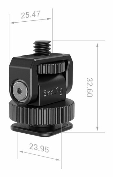 Mini Cold Shoe to 1/4″-20 Screw Adapter