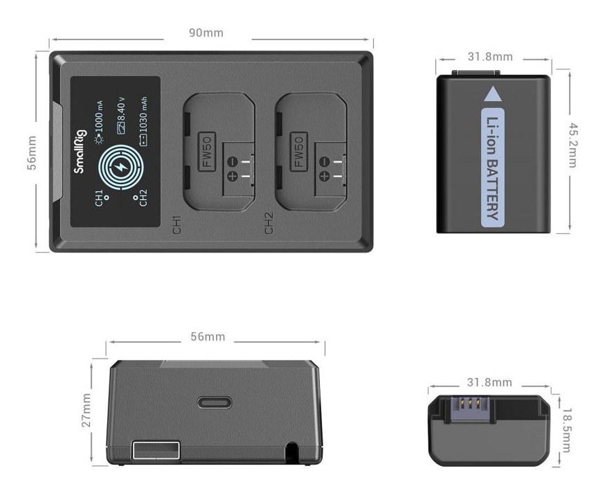 NP-FW50 Camera Battery and Charger Kit